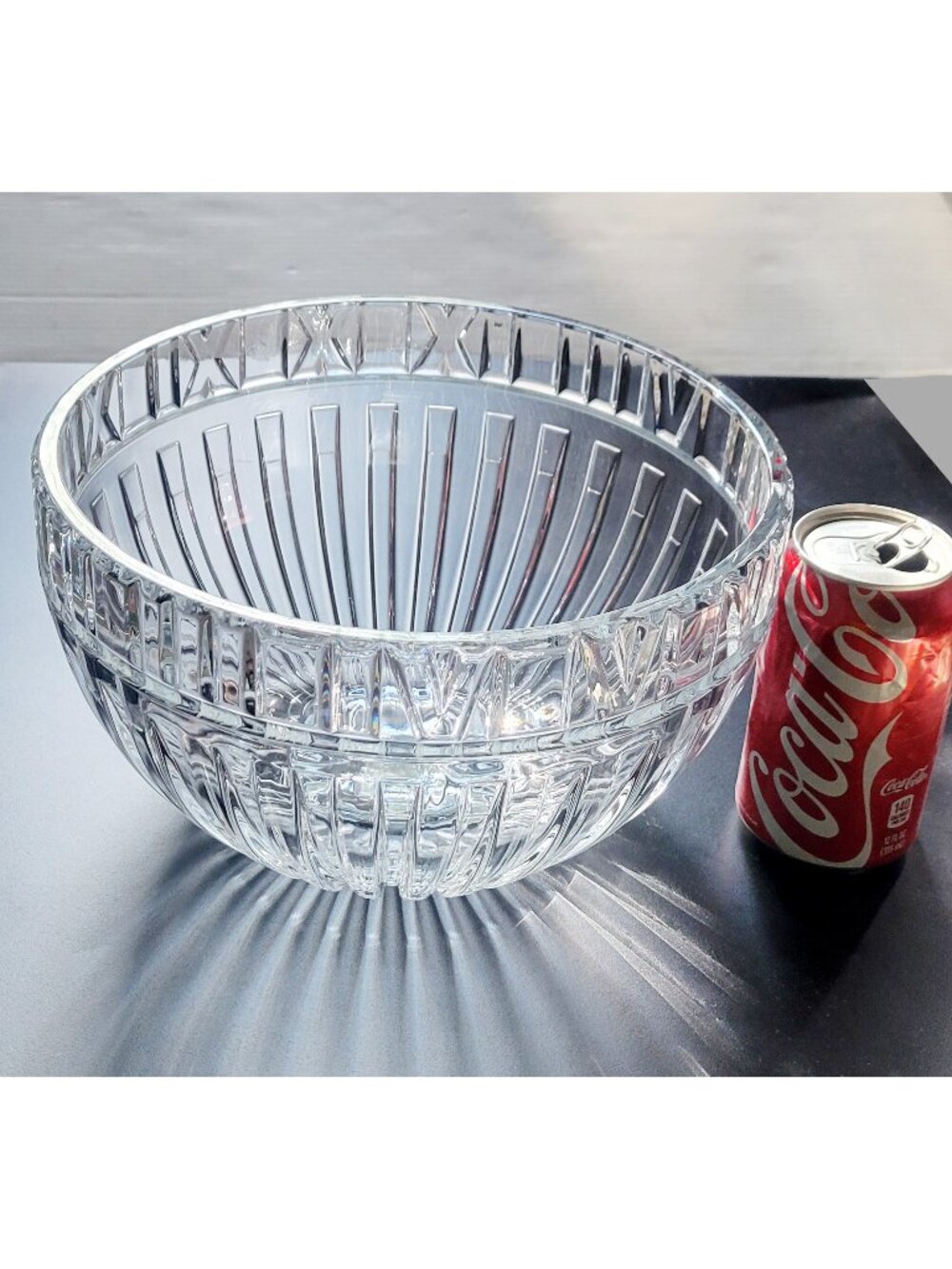Tiffany & Co Atlas 10" Large 6" Tall Crystal Centerpiece Bowl Roman Numerals EUC